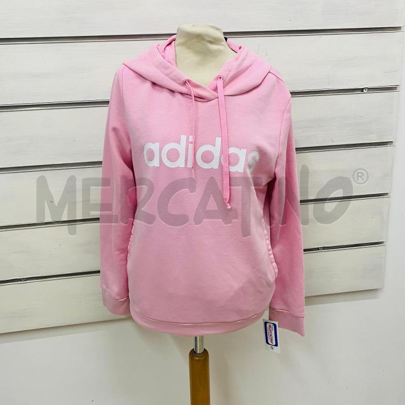 FELPA DONNA ADIDAS ROSA SCRITTA BIANCO CAPPUCCIO | Mercatino dell'Usato Lago patria - giugliano in c. 1