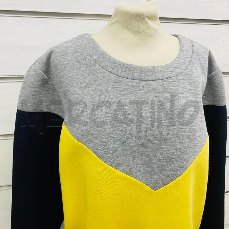FELPA DONNA MAX&CO TESSUTO TECNICO GRIGIO GIALLO | Mercatino dell'Usato Lago patria - giugliano in c. 2