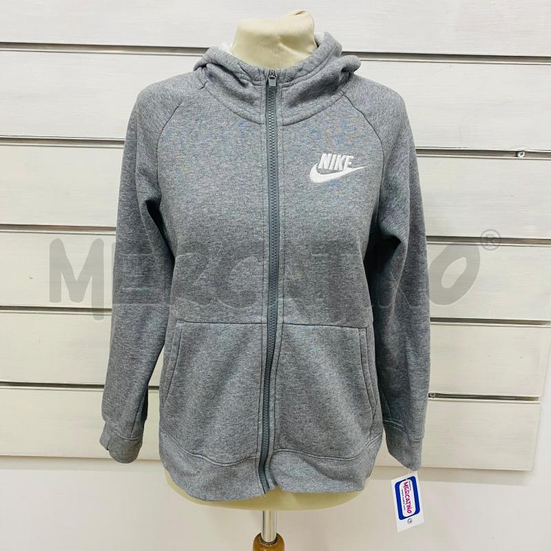FELPA DONNA NIKE GRIGIA LOGO BIANCO ZIP | Mercatino dell'Usato Lago patria - giugliano in c. 1
