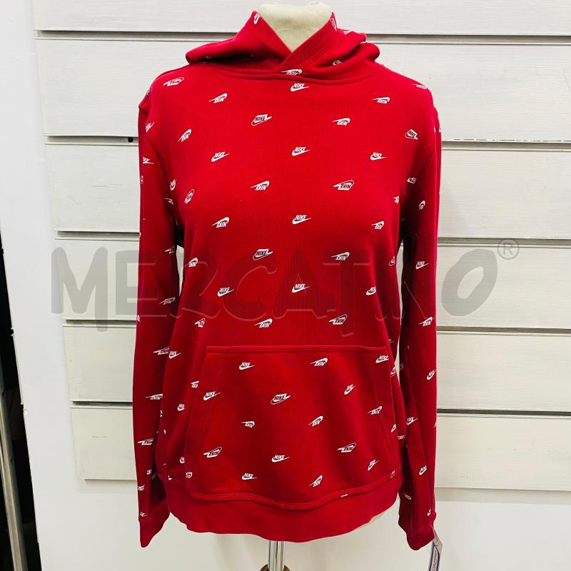 FELPA DONNA NIKE ROSSA SCRITTA RIPETUTA PICC MACCHIA | Mercatino dell'Usato Lago patria - giugliano in c. 1