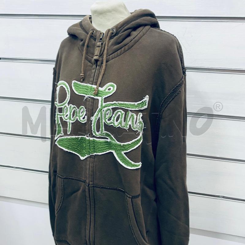 FELPA DONNA PEPE JEANS MARRONE SCRITTA VERDE  | Mercatino dell'Usato Lago patria - giugliano in c. 2
