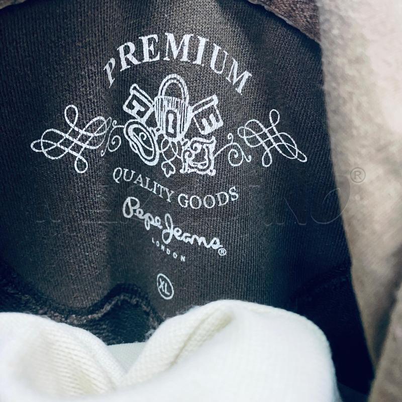 FELPA DONNA PEPE JEANS MARRONE SCRITTA VERDE  | Mercatino dell'Usato Lago patria - giugliano in c. 3