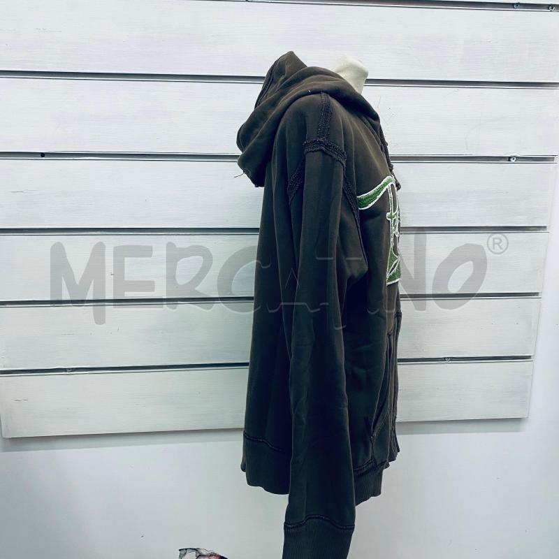FELPA DONNA PEPE JEANS MARRONE SCRITTA VERDE  | Mercatino dell'Usato Lago patria - giugliano in c. 4