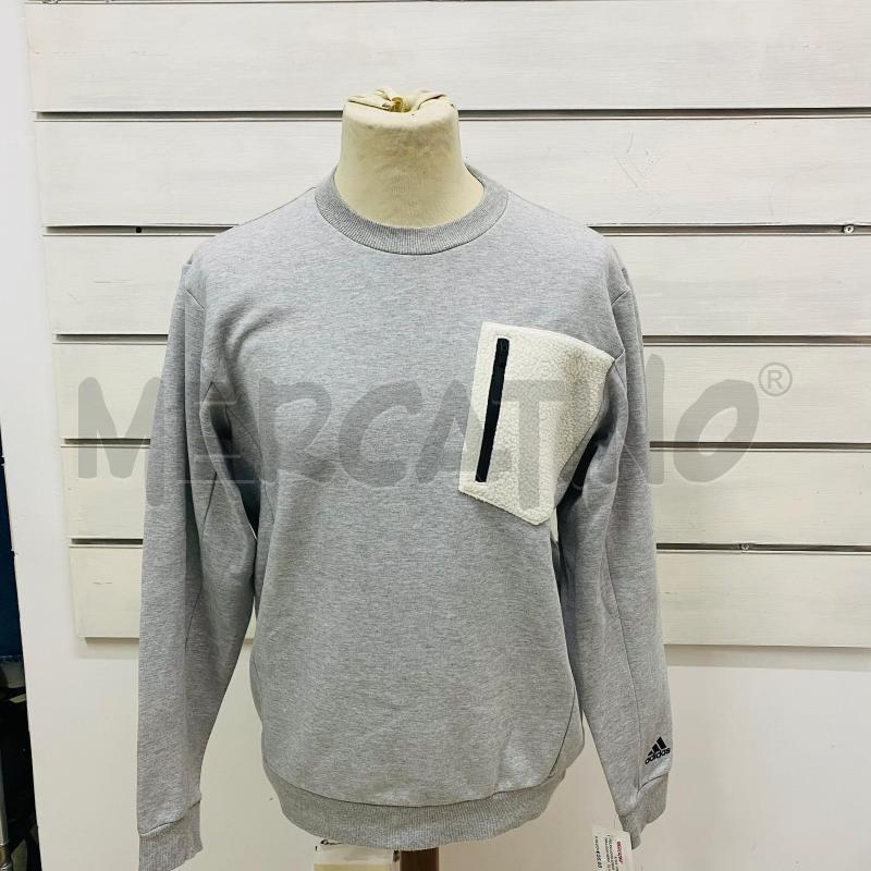 FELPA UOMO ADIDAS GRIGIA LOGO NERO  | Mercatino dell'Usato Lago patria - giugliano in c. 1