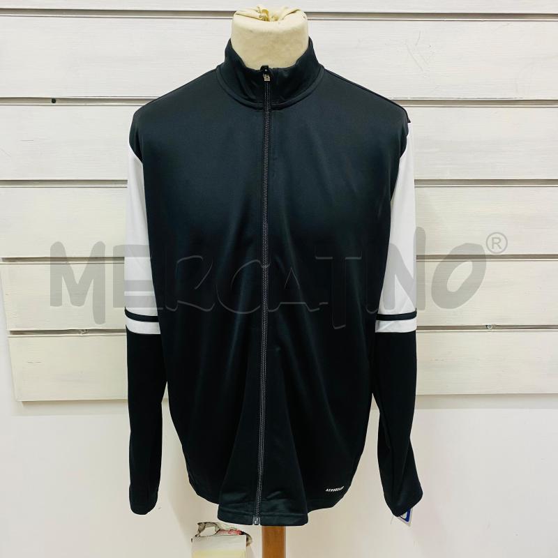 FELPA UOMO ADIDAS NERA LOGO FASCE BIANCHE ZIP | Mercatino dell'Usato Lago patria - giugliano in c. 1