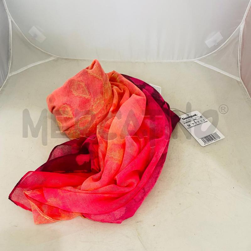 FOULARD DESIGUAL FANTASIA ETNICA SFUMATURA ARANCIO ROSA | Mercatino dell'Usato Lago patria - giugliano in c. 3