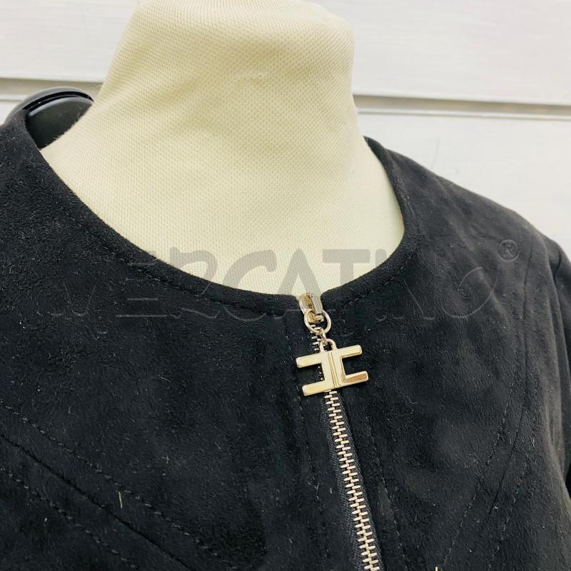 GIACCA DONNA ELISABETTA FRANCHI NERA SCAMOSCIATA CHIUSURA ZIP | Mercatino dell'Usato Lago patria - giugliano in c. 2