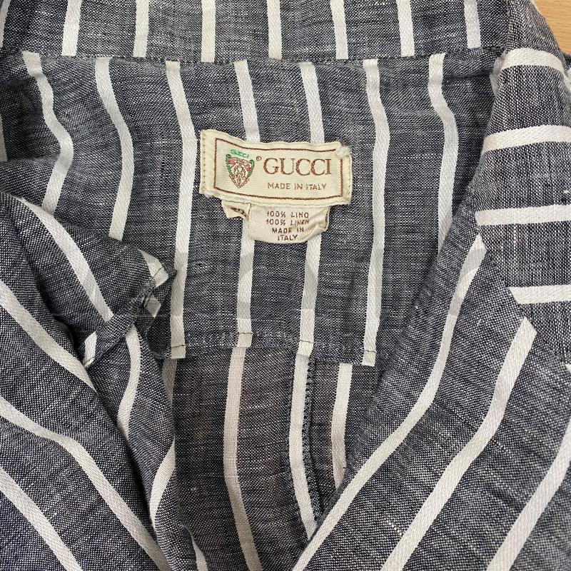GIACCA DONNA GUCCI 100% LINO VINTAGE GRIGIA RIGHE BIANCHE  | Mercatino dell'Usato Lago patria - giugliano in c. 5