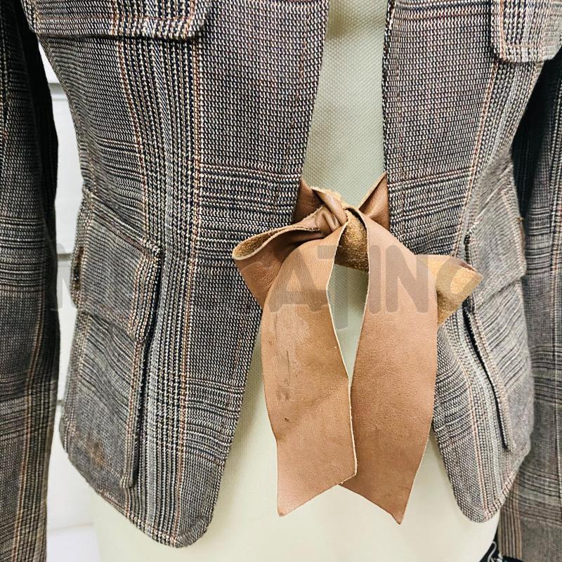 GIACCA DONNA PINKO SCHOZZESE MARRONE LACCI PELLE  | Mercatino dell'Usato Lago patria - giugliano in c. 2