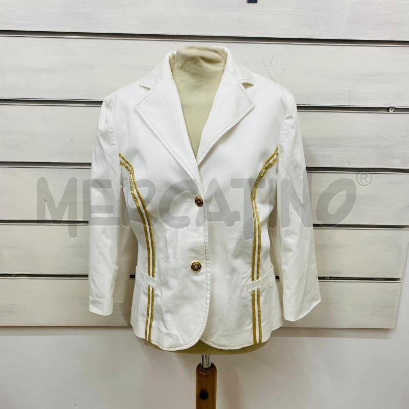 GIACCA DONNA ROCCO BAROCCO BIANCA PROFILO LUREX DORATO | Mercatino dell'Usato Lago patria - giugliano in c. 1