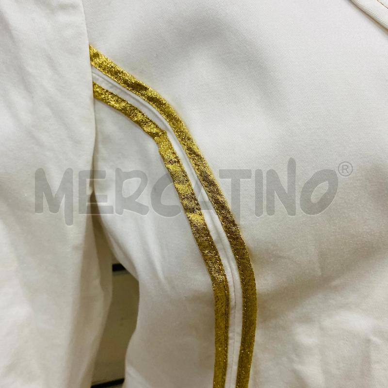 GIACCA DONNA ROCCO BAROCCO BIANCA PROFILO LUREX DORATO | Mercatino dell'Usato Lago patria - giugliano in c. 4
