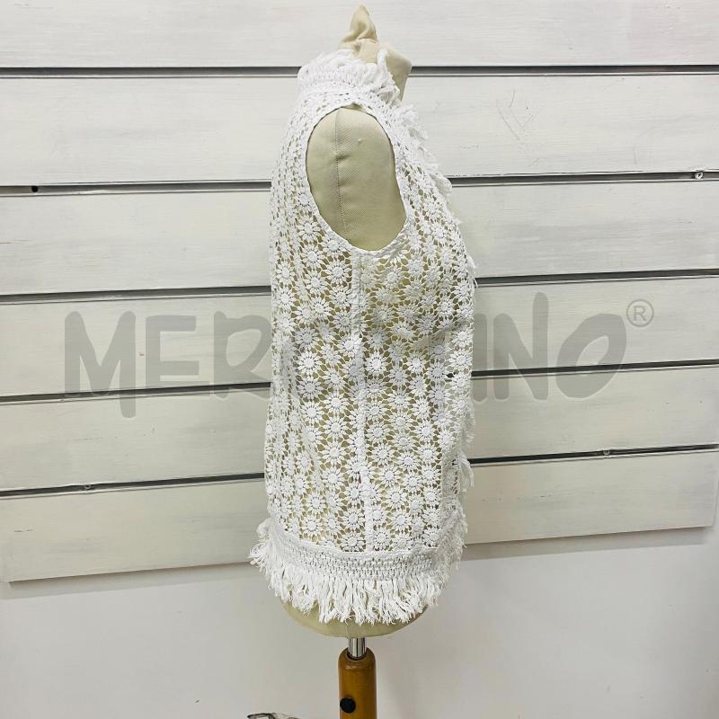 GILET DONNA DONDUP BIANCO TRAFORATO MACRAMÈ | Mercatino dell'Usato Lago patria - giugliano in c. 4