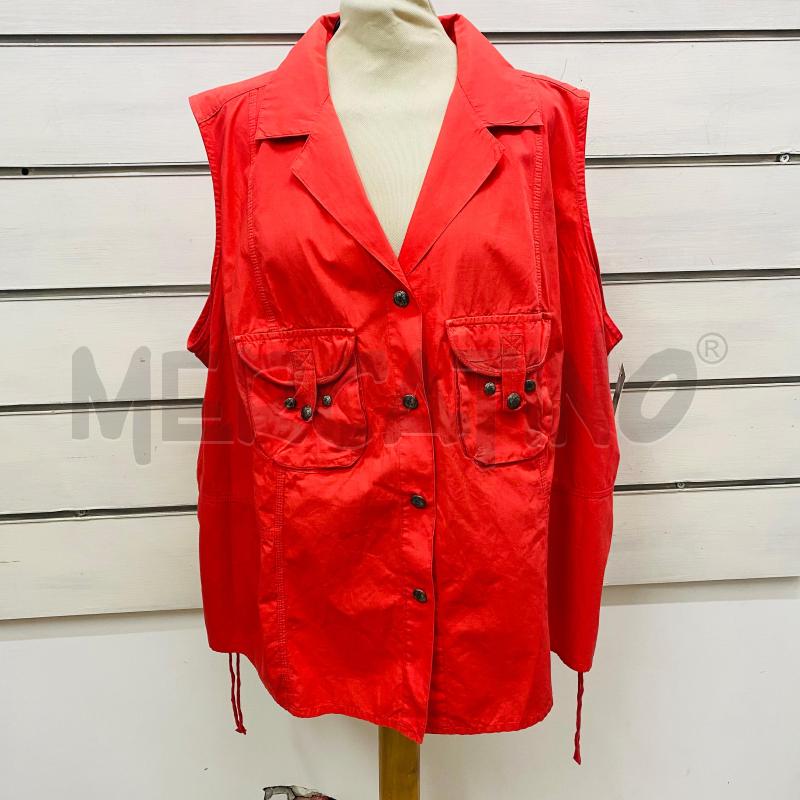 GILET DONNA PERSONA ROSSO BOTTONI CON FIORE | Mercatino dell'Usato Lago patria - giugliano in c. 1