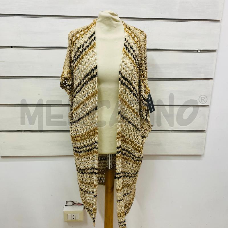 GILET DONNA PINKO FILO TRAFORATO BEIGE NERO LUREX DORATO | Mercatino dell'Usato Lago patria - giugliano in c. 1