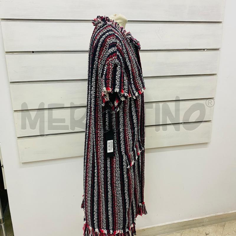 GILET DONNA PINKO RIGA ROSSO NERO BIANCO LUNGO SFRANGIATO | Mercatino dell'Usato Lago patria - giugliano in c. 3