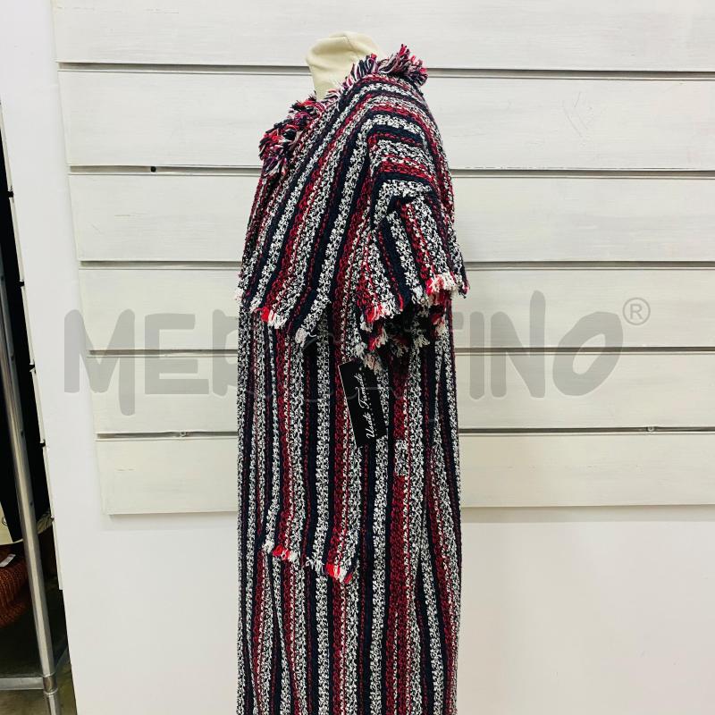GILET DONNA PINKO RIGA ROSSO NERO BIANCO LUNGO SFRANGIATO | Mercatino dell'Usato Lago patria - giugliano in c. 5