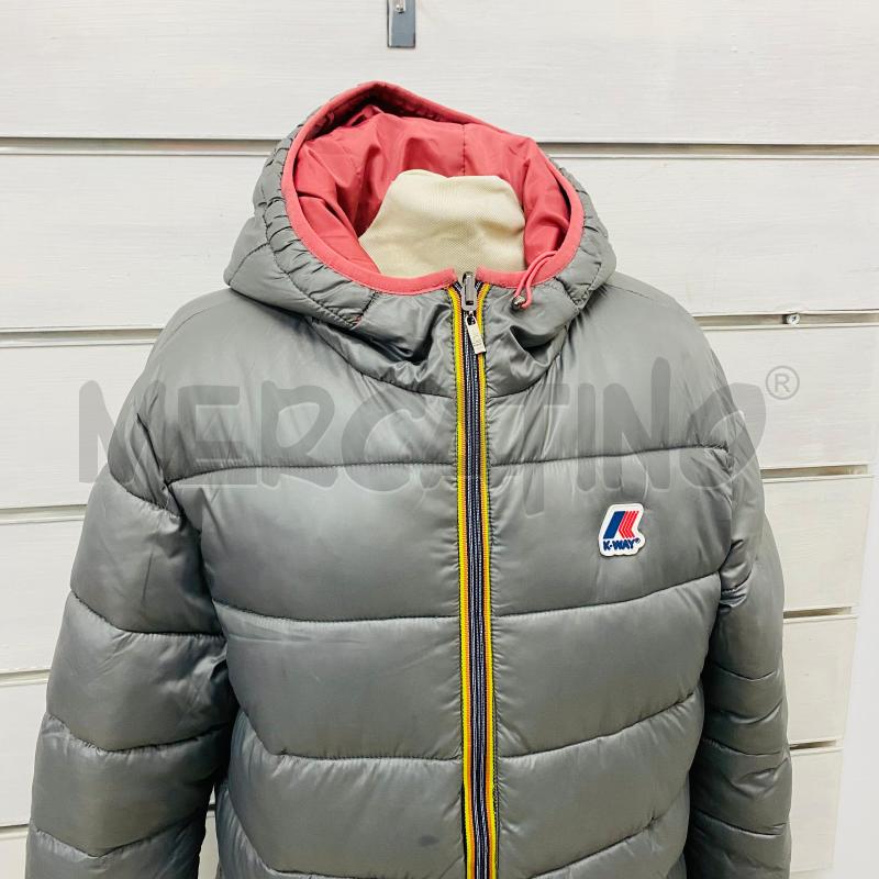GIUBBINO DONNA K-WAY DUBLEFACE GRIGIO ROSA | Mercatino dell'Usato Lago patria - giugliano in c. 2