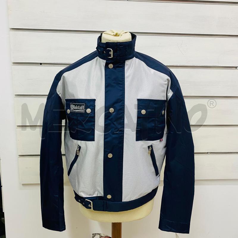 GIUBBINO UOMO BELSTAFF TESSUTO TECNICO ARGENTO E BLU | Mercatino dell'Usato Lago patria - giugliano in c. 1