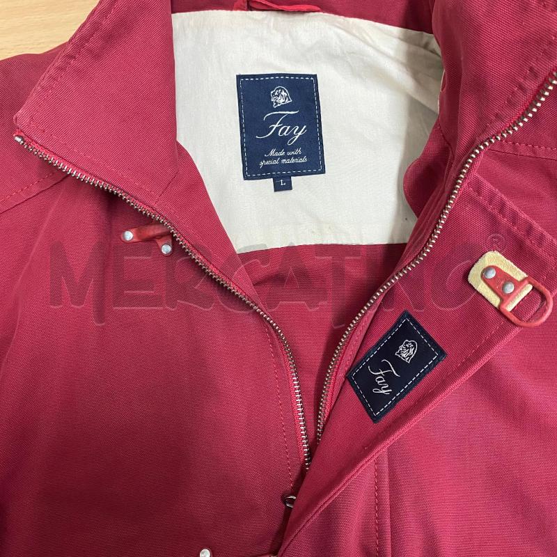 GIUBBINO UOMO FAY TESSUTO ROSSO VINTAGE 3 GANCI ZIP DETTAGLI BEIGE  | Mercatino dell'Usato Lago patria - giugliano in c. 5