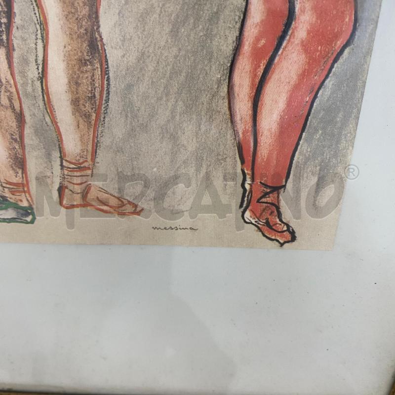 LITOGRAFIA FIRMA MESSINA BALLERINE CORNICE DORATA | Mercatino dell'Usato Lago patria - giugliano in c. 2