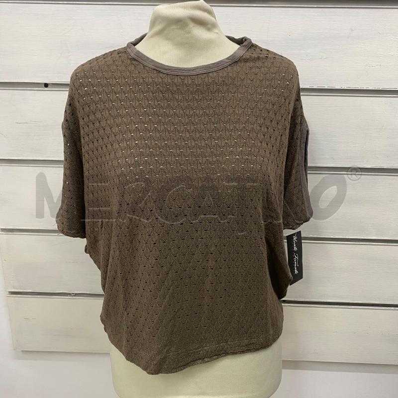 MAGLIA DONNA DANIELE ALESSANDRINI BEIGE MANICHE CORTE | Mercatino dell'Usato Lago patria - giugliano in c. 1