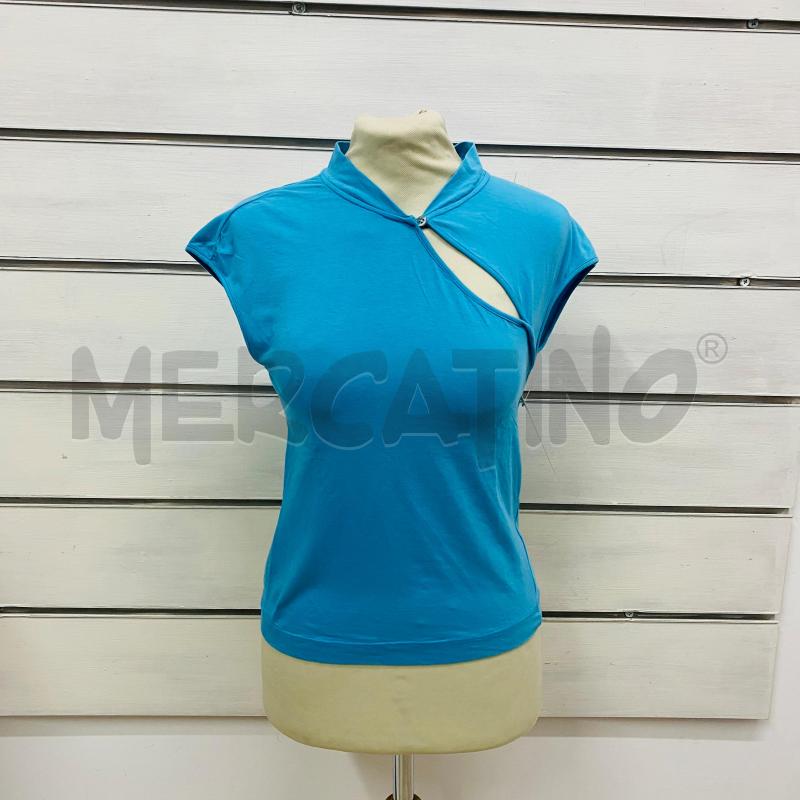 MAGLIA DONNA PINKO AZZURRA SCOLLO COREANO | Mercatino dell'Usato Lago patria - giugliano in c. 1