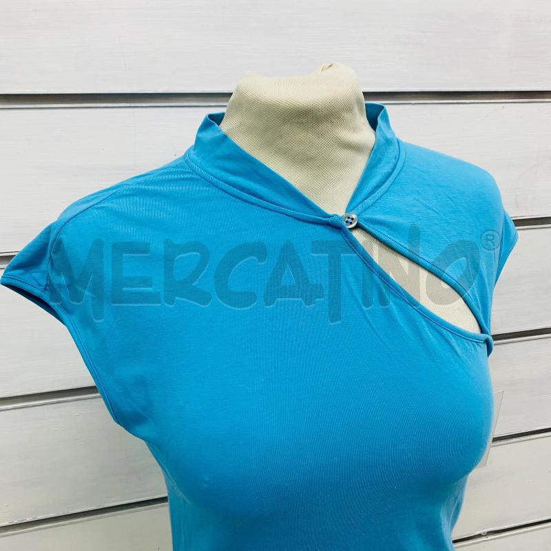 MAGLIA DONNA PINKO AZZURRA SCOLLO COREANO | Mercatino dell'Usato Lago patria - giugliano in c. 5