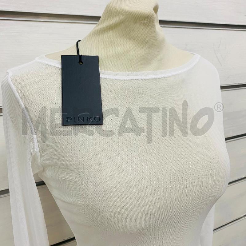 MAGLIA DONNA PINKO RETINA BIANCA PIETRE MANICHE | Mercatino dell'Usato Lago patria - giugliano in c. 2