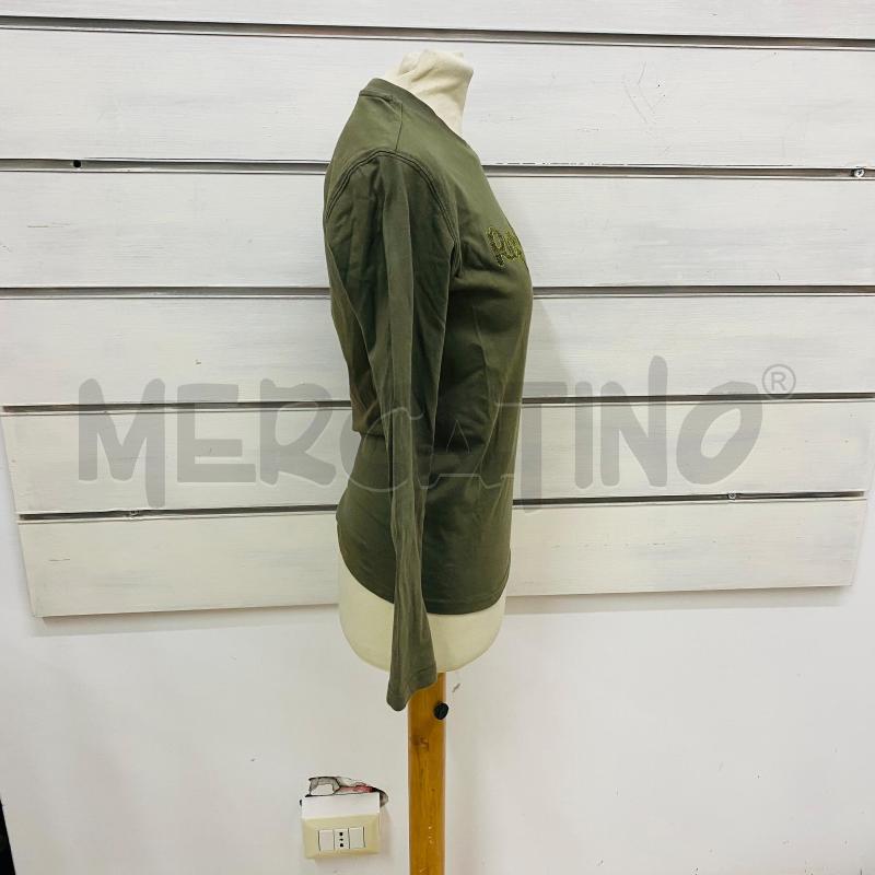 MAGLIA DONNA REFRIGIWEAR VERDE MILITARE SCRITTA INPUNTURE GIALLE | Mercatino dell'Usato Lago patria - giugliano in c. 3