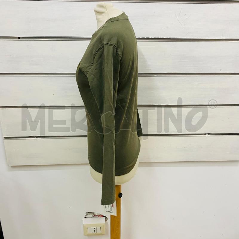MAGLIA DONNA REFRIGIWEAR VERDE MILITARE SCRITTA INPUNTURE GIALLE | Mercatino dell'Usato Lago patria - giugliano in c. 5