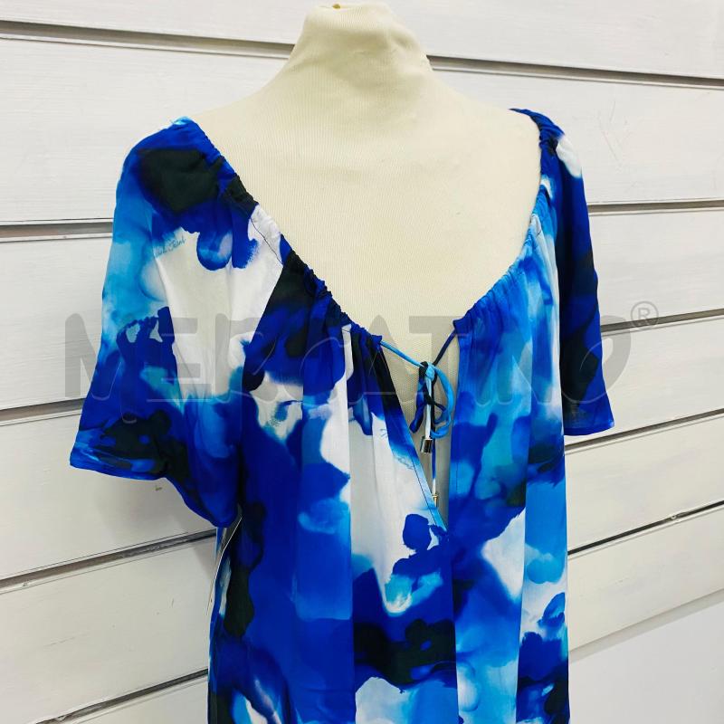 MAGLIA DONNA TRUSSARDI JEANS BLU SFUMATO BIANCO NERO SCOLLO CON LACCIO | Mercatino dell'Usato Lago patria - giugliano in c. 2