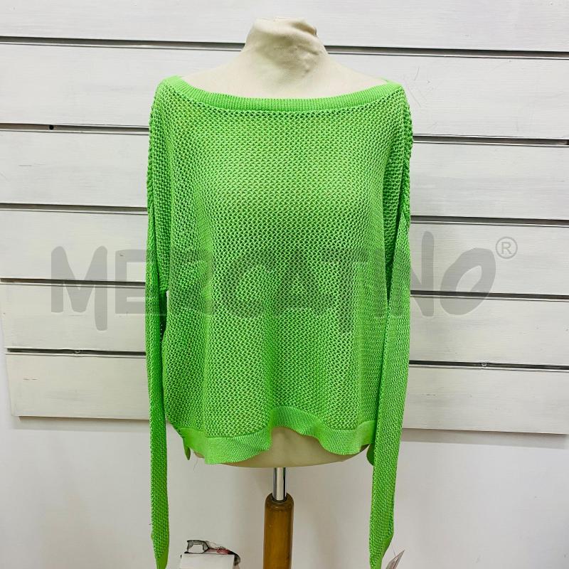 MAGLIA DONNA VERDE ACIDO PINKO FILO TRAFORATO | Mercatino dell'Usato Lago patria - giugliano in c. 1