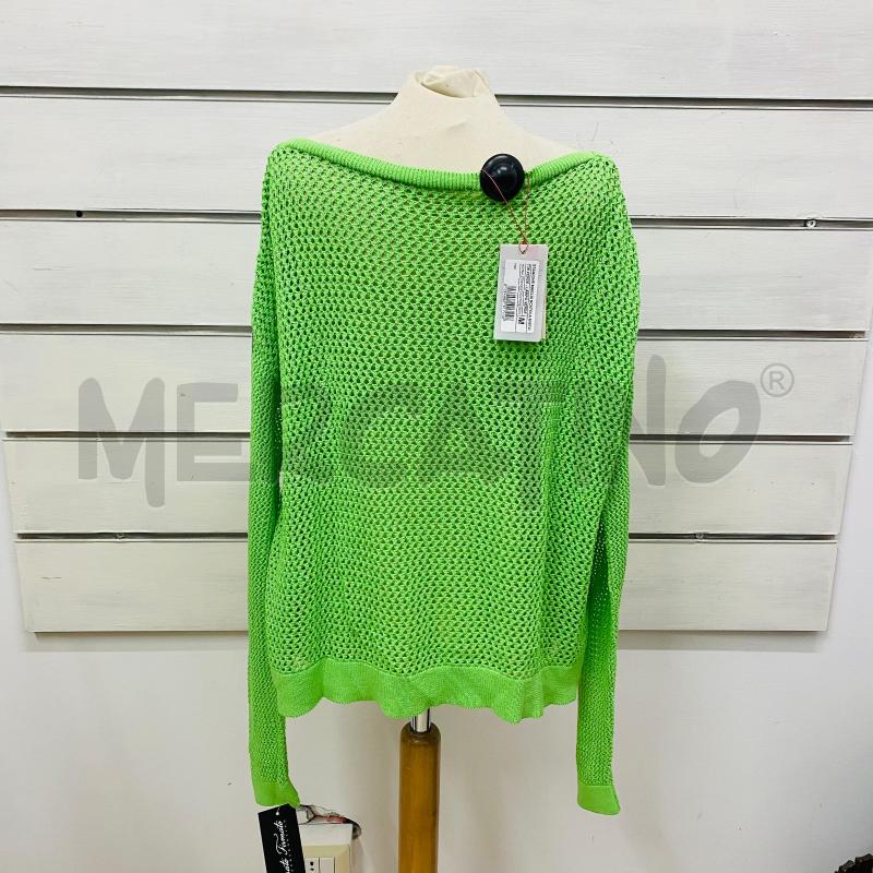 MAGLIA DONNA VERDE ACIDO PINKO FILO TRAFORATO | Mercatino dell'Usato Lago patria - giugliano in c. 4
