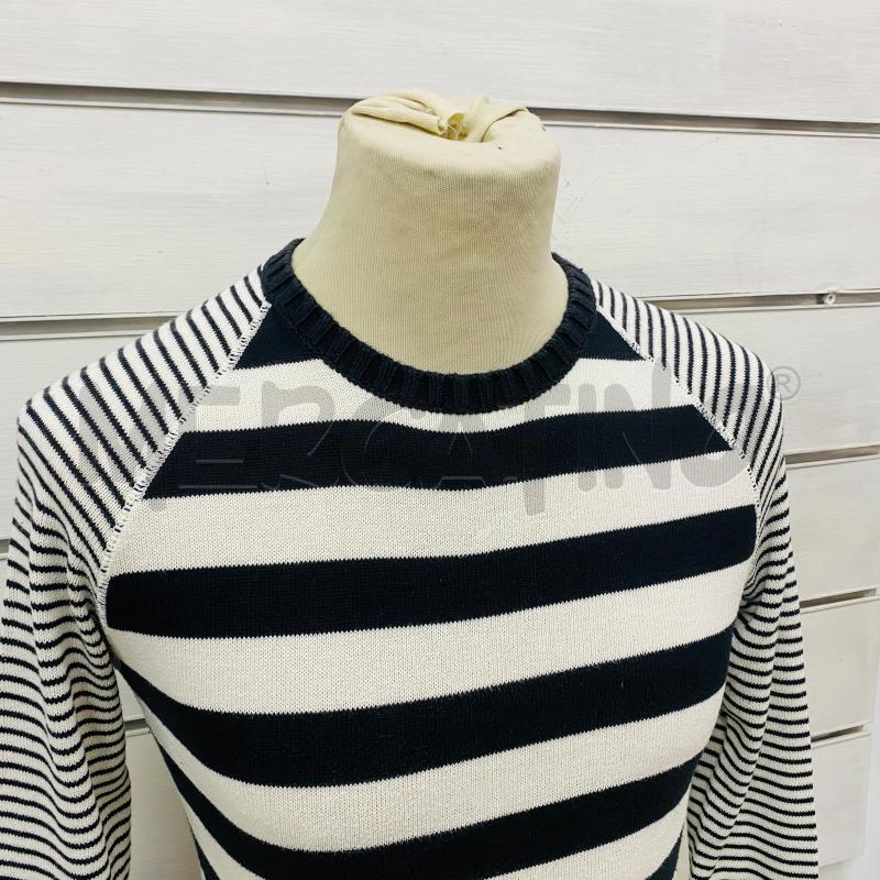 MAGLIONE UOMO TOMMY HILFIGER RIGHE BLU PANNA  | Mercatino dell'Usato Lago patria - giugliano in c. 2