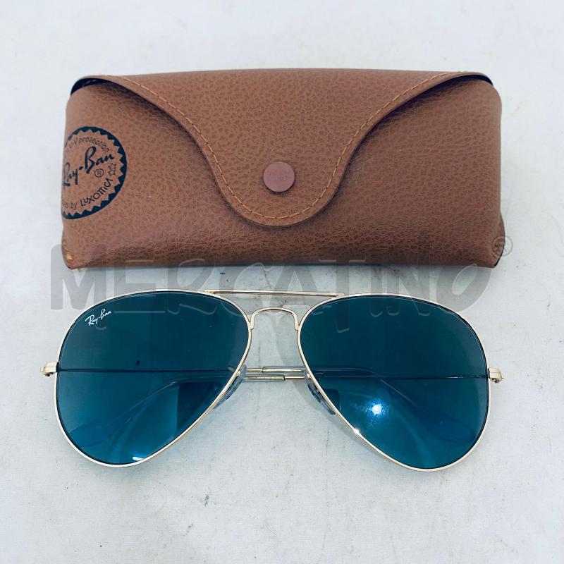 OCCHIALI UOMO RAY-BAN AVIATOR LARGE METAL RB3025 LENTE SFUMATA IN BLU SCURO MONTATURA DORATA  | Mercatino dell'Usato Lago patria - giugliano in c. 1