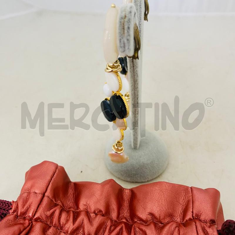 ORECCHINI RAMAS CLIPS CON PIETRE NERE BIANCHE ROSA  | Mercatino dell'Usato Lago patria - giugliano in c. 3