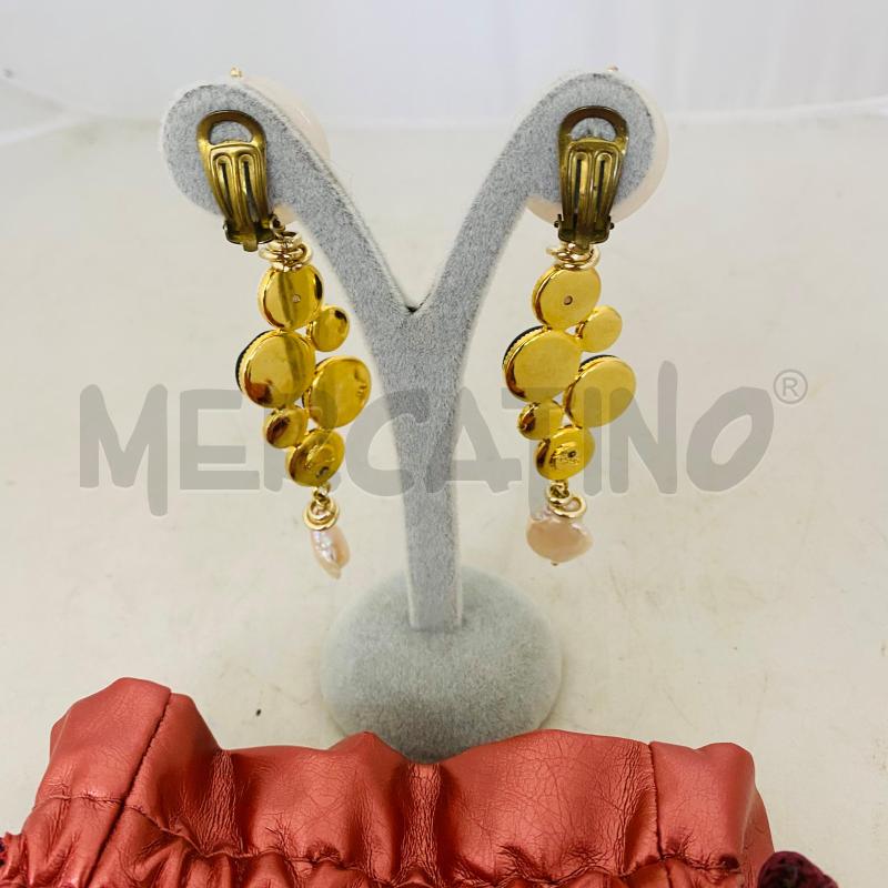 ORECCHINI RAMAS CLIPS CON PIETRE NERE BIANCHE ROSA  | Mercatino dell'Usato Lago patria - giugliano in c. 4