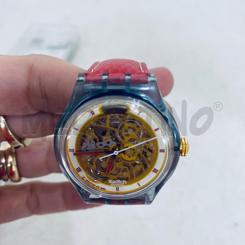 OROLOGIO DA POLSO SWATH AUTOMANITO PELLE ROSSA QUADRANTE DORATO  | Mercatino dell'Usato Lago patria - giugliano in c. 2