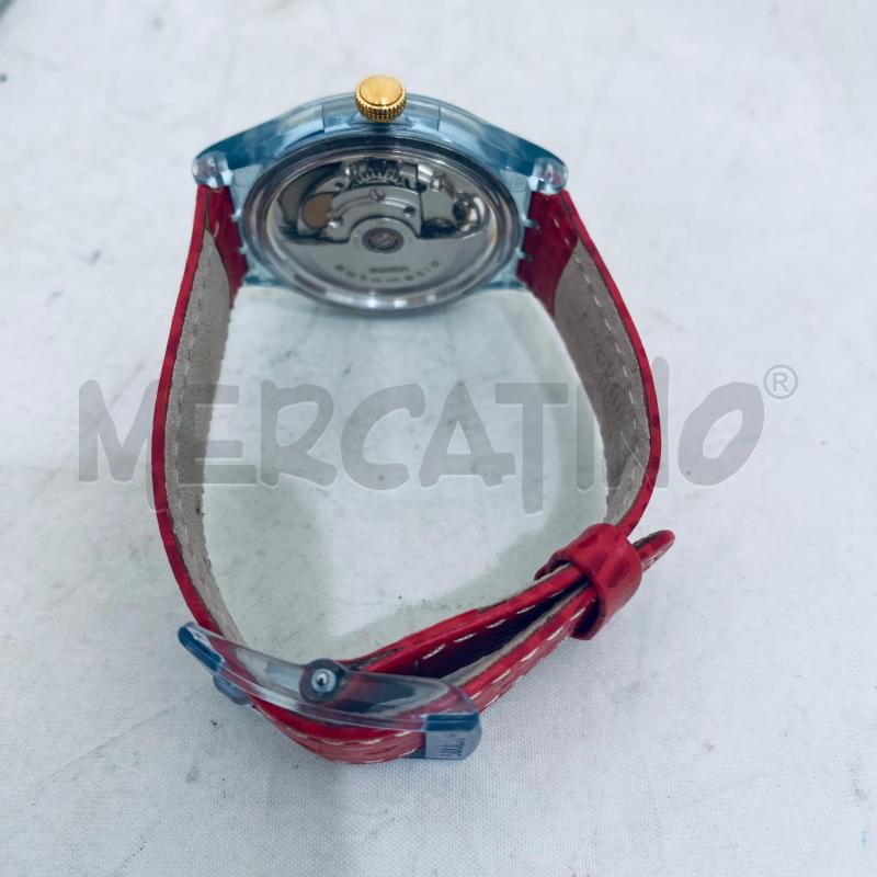 OROLOGIO DA POLSO SWATH AUTOMANITO PELLE ROSSA QUADRANTE DORATO  | Mercatino dell'Usato Lago patria - giugliano in c. 5