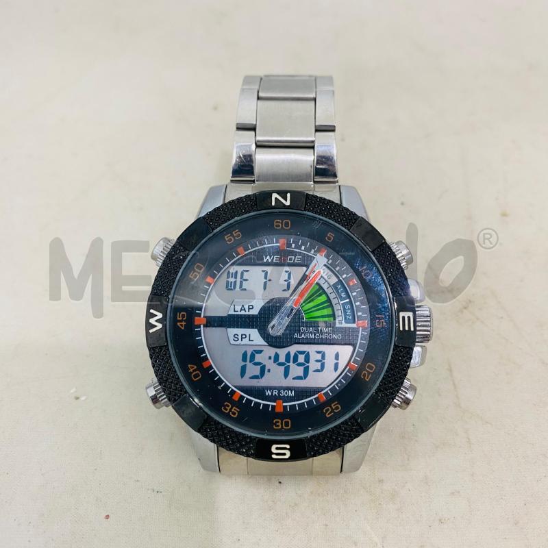 OROLOGIO DA POLSO WEIDE ACCIAIO QUADRANTE NERO | Mercatino dell'Usato Lago patria - giugliano in c. 1