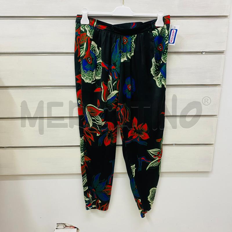 PANTALONE DONNA DESIGUAL NERO FIORI ROSSI BLU VERDI  | Mercatino dell'Usato Lago patria - giugliano in c. 1