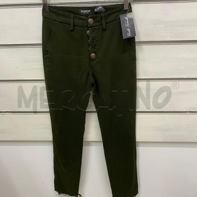 PANTALONE DONNA DONDUP VERDE BOTTONI GIOIELLO CON STEMMA | Mercatino dell'Usato Lago patria - giugliano in c. 1