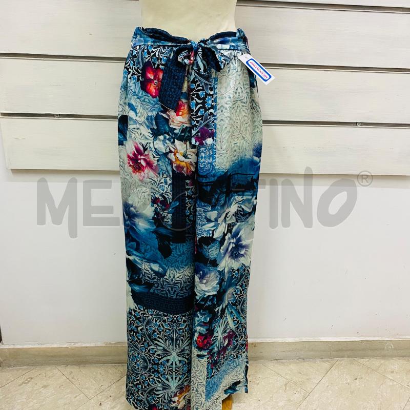 PANTALONE DONNA LIU.JO BLU FIORI ROSSI LACCIO GAMBA LARGA | Mercatino dell'Usato Lago patria - giugliano in c. 1