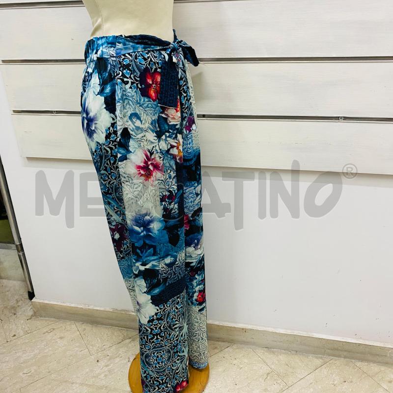 PANTALONE DONNA LIU.JO BLU FIORI ROSSI LACCIO GAMBA LARGA | Mercatino dell'Usato Lago patria - giugliano in c. 4