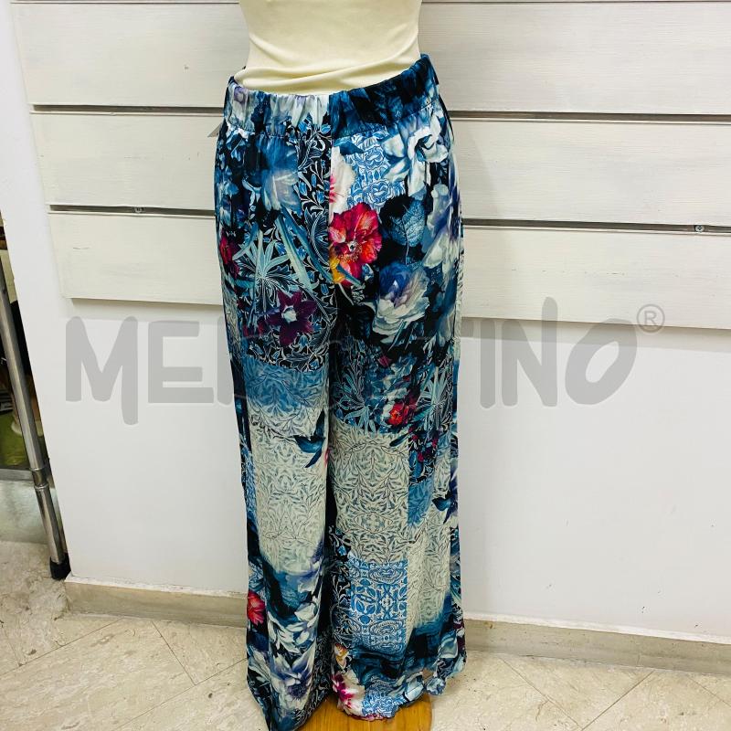 PANTALONE DONNA LIU.JO BLU FIORI ROSSI LACCIO GAMBA LARGA | Mercatino dell'Usato Lago patria - giugliano in c. 5
