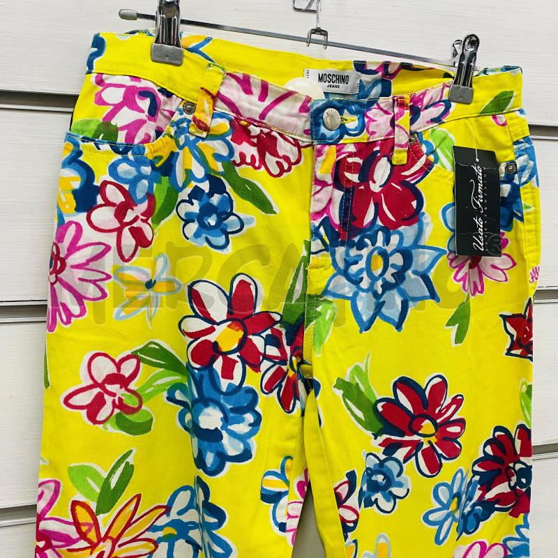 PANTALONE DONNA MOSCHINO GIALLO FIORI COLORATI  | Mercatino dell'Usato Lago patria - giugliano in c. 2