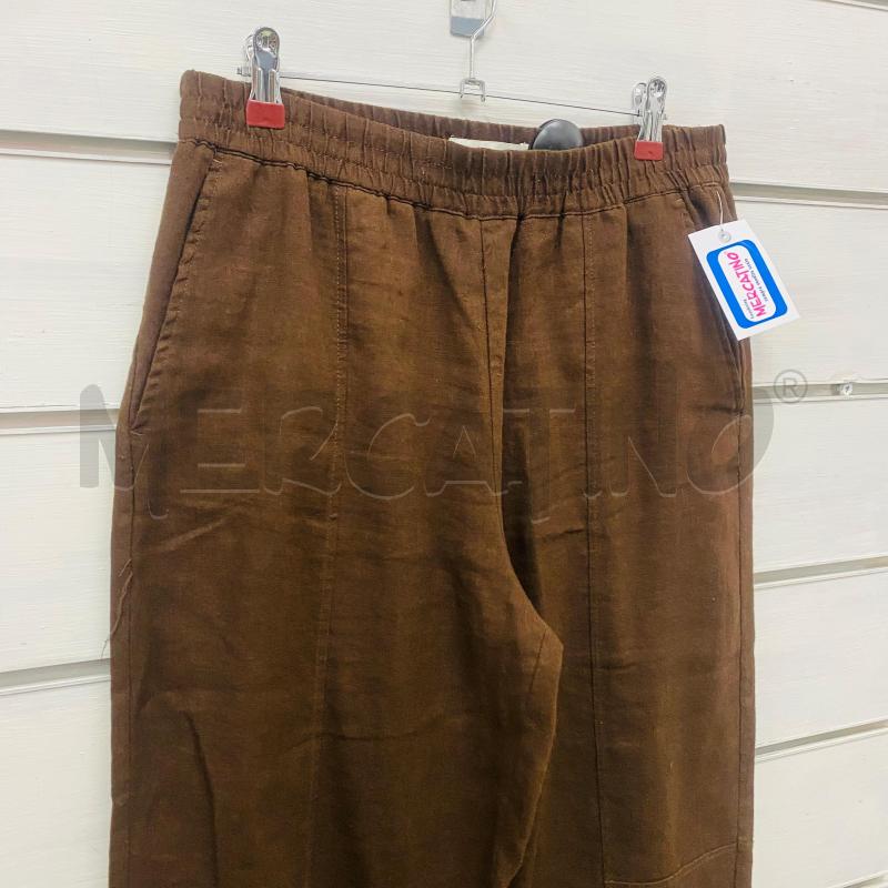 PANTALONE DONNA ZARA LINO MARRONE | Mercatino dell'Usato Lago patria - giugliano in c. 2
