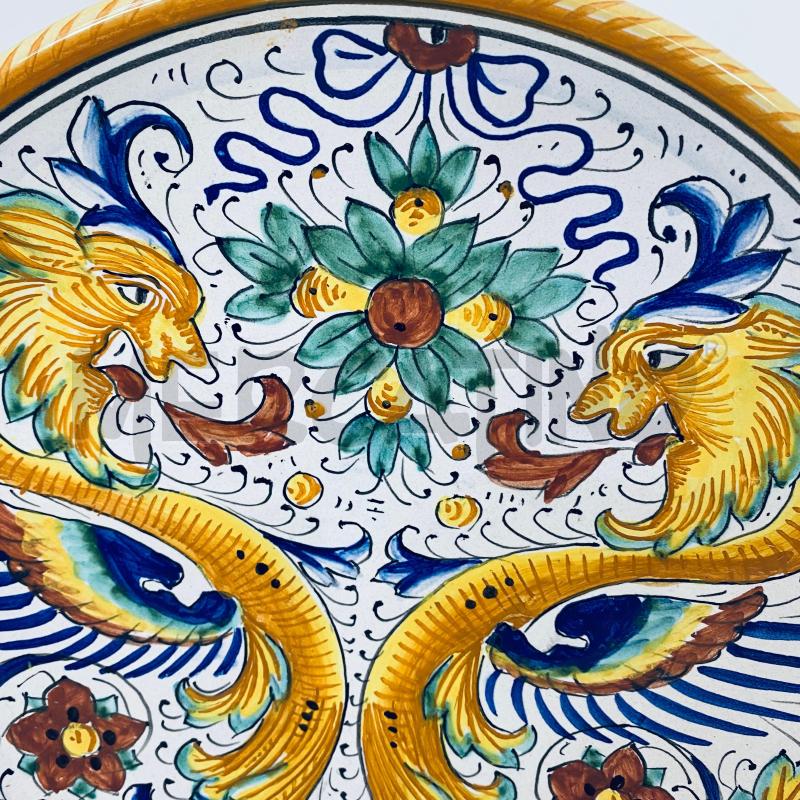 PIATTO DERUTA DRAGONI DECORI GIALLI | Mercatino dell'Usato Lago patria - giugliano in c. 2