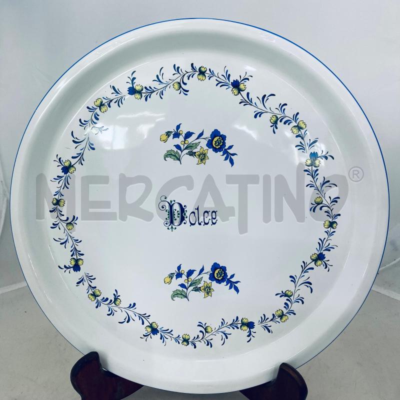 PIATTO LA CERAMICA DI VIETRI BIANCO FIORI BLU | Mercatino dell'Usato Lago patria - giugliano in c. 1