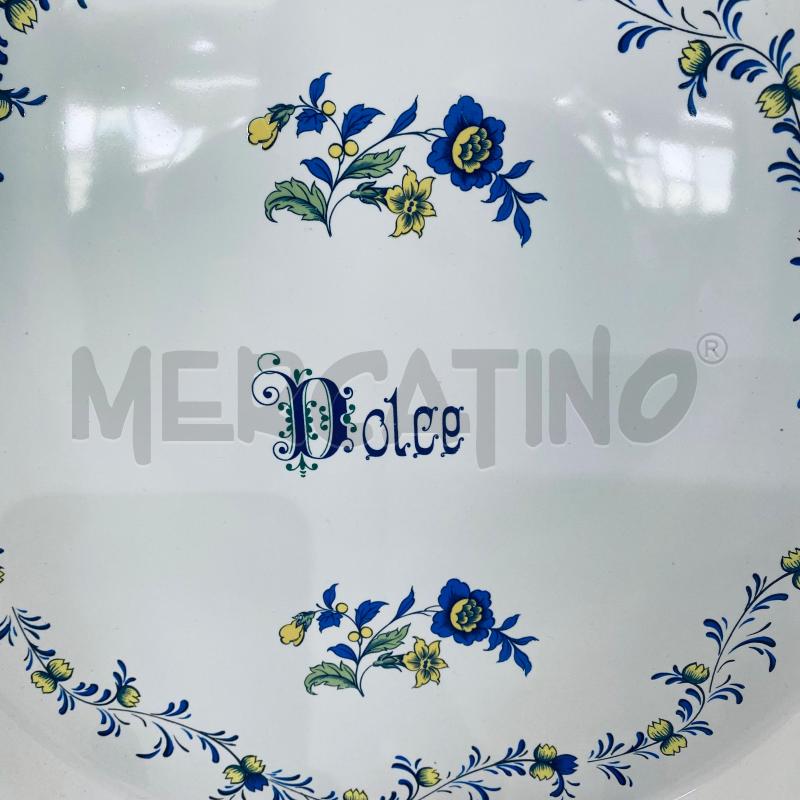 PIATTO LA CERAMICA DI VIETRI BIANCO FIORI BLU | Mercatino dell'Usato Lago patria - giugliano in c. 2